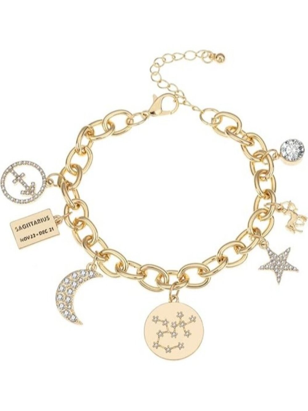 Gold Plated - Sagittarius Zodiac Symbol Constellation Star Chain Bracelet